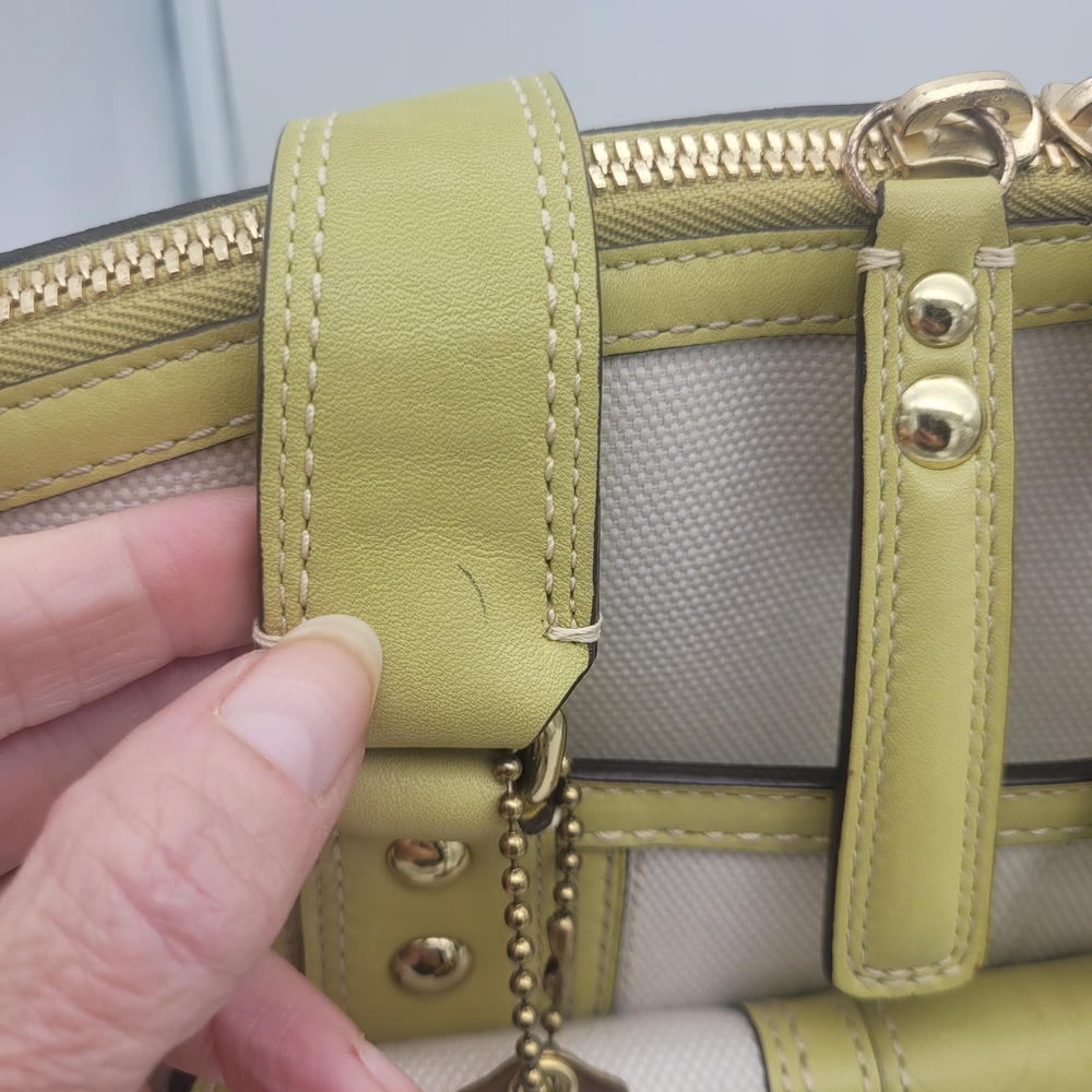 Coach  Hampton Miranda Canvas embossed leather Satchel M0793-11954 - Picture 10 of 16